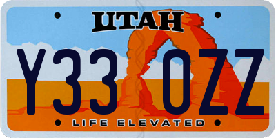 UT license plate Y330ZZ