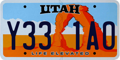 UT license plate Y331AO