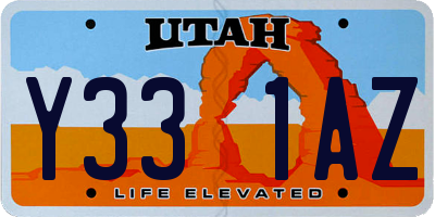 UT license plate Y331AZ