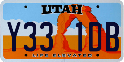 UT license plate Y331DB