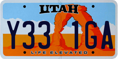 UT license plate Y331GA