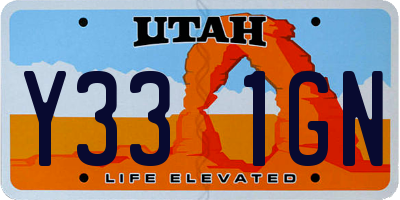 UT license plate Y331GN