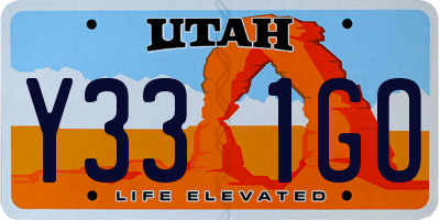 UT license plate Y331GO