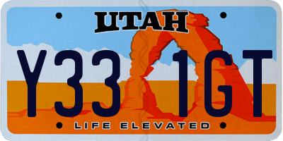 UT license plate Y331GT