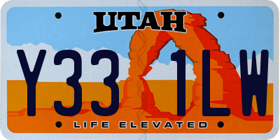 UT license plate Y331LW