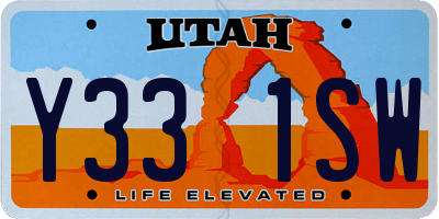 UT license plate Y331SW