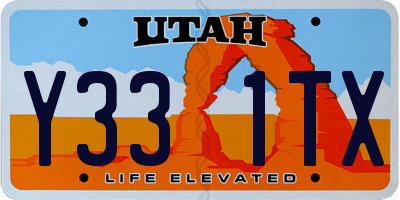 UT license plate Y331TX