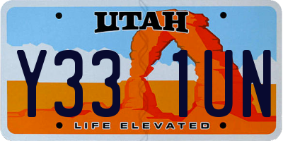 UT license plate Y331UN
