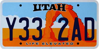 UT license plate Y332AD