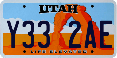 UT license plate Y332AE