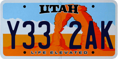 UT license plate Y332AK