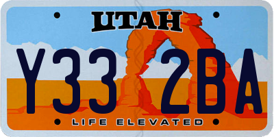 UT license plate Y332BA