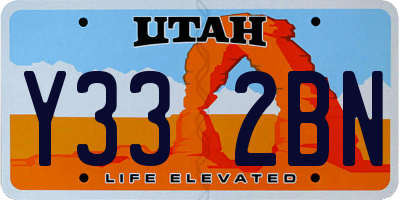 UT license plate Y332BN