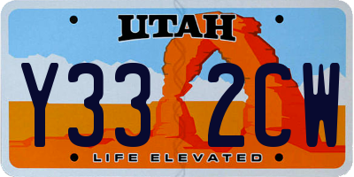 UT license plate Y332CW