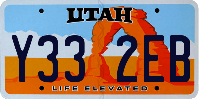 UT license plate Y332EB