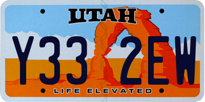 UT license plate Y332EW