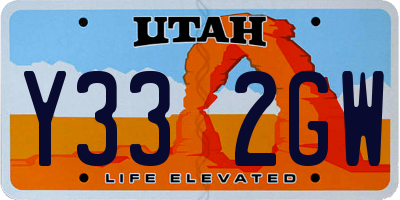 UT license plate Y332GW