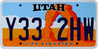 UT license plate Y332HW