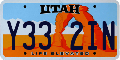 UT license plate Y332IN