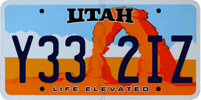 UT license plate Y332IZ