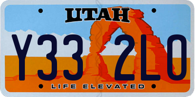 UT license plate Y332LO