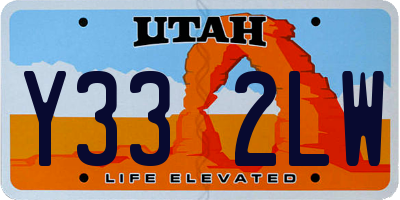UT license plate Y332LW