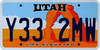 UT license plate Y332MW
