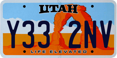 UT license plate Y332NV