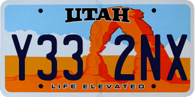 UT license plate Y332NX
