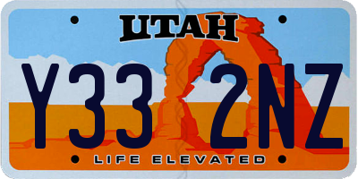 UT license plate Y332NZ