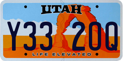 UT license plate Y332OQ