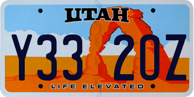 UT license plate Y332OZ