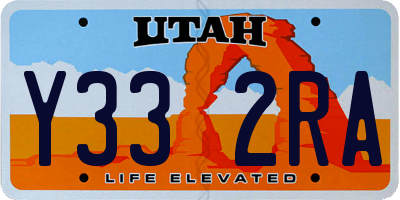 UT license plate Y332RA