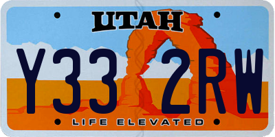 UT license plate Y332RW