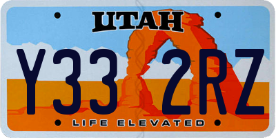 UT license plate Y332RZ
