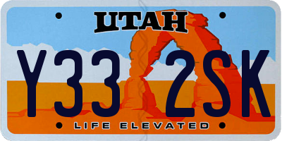 UT license plate Y332SK