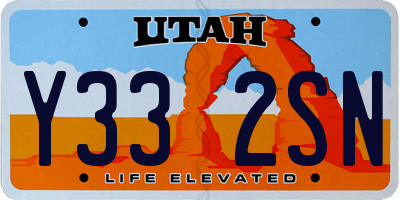 UT license plate Y332SN