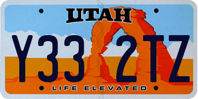 UT license plate Y332TZ