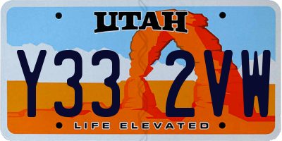 UT license plate Y332VW