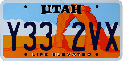 UT license plate Y332VX