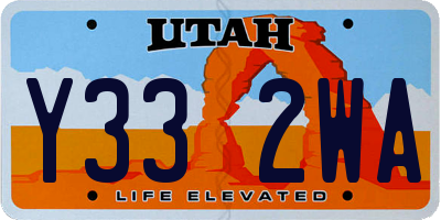 UT license plate Y332WA