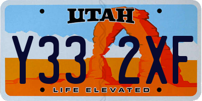 UT license plate Y332XF