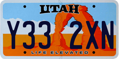 UT license plate Y332XN