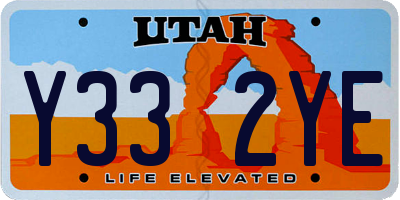 UT license plate Y332YE