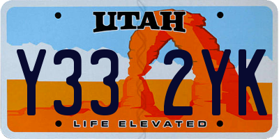 UT license plate Y332YK
