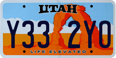 UT license plate Y332YO