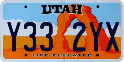 UT license plate Y332YX