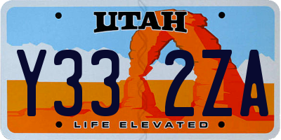UT license plate Y332ZA