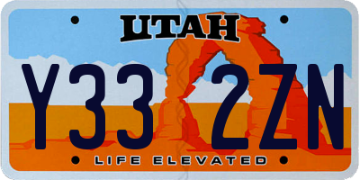UT license plate Y332ZN