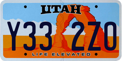 UT license plate Y332ZO